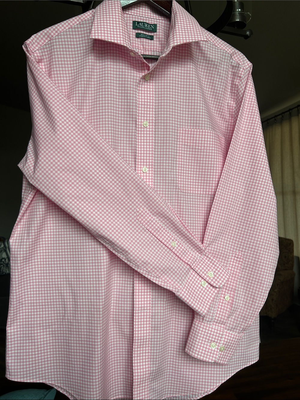 Ralph Lauren summer pink and white gingham shirt